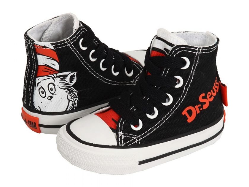 NEW INFANT CONVERSE Dr. Seuss HI BLACK GRENADINE ORIGIN  