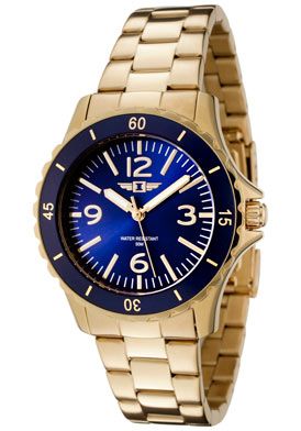 by Invicta 89051 006 Womens Blue Dial 18k Gold Plated Watch