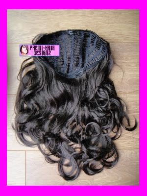 HALF HEAD WIG CLIP IN HAIR EXTENSION DARK BROWN 22 #4  