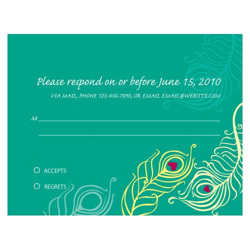 24 Wedding Reception Personalized/Customized Response RSVP Cards For 