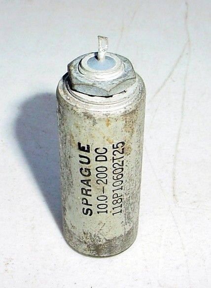 NOS Sprague 10 mfd 200VDC PIO Oil Capacitor  