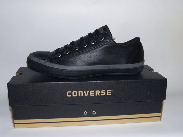 Converse Chuck Taylor Black/Charcoal Leather Lo Sz 7 15  