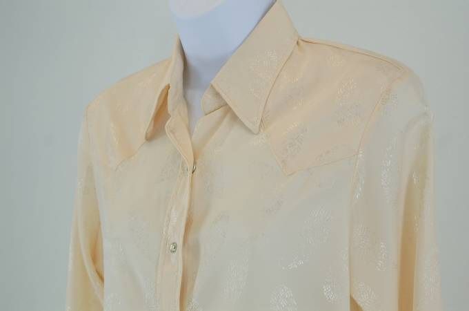 Womens Vintage Wrangler Dressy Western Style Shirt Blouse Size 34 