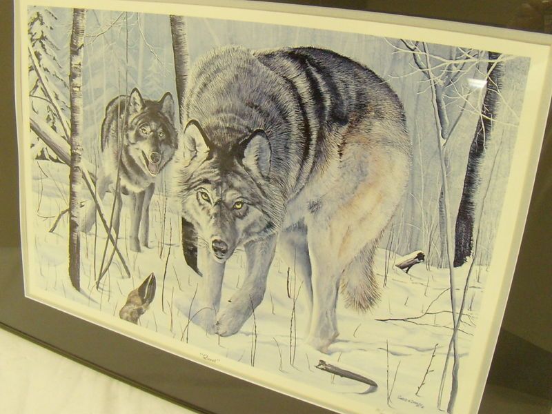 QUEST BY CHARLES H. DENAULT S/N WOLF WOLVES PRINT ART  