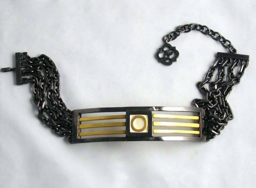 VINTAGE KARL LAGERFELD GRAPHIC CHOKER 1980s  