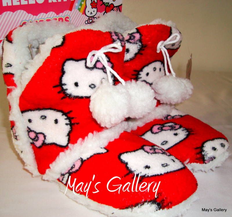 Hello Kitty Slipper Sandal Shoes Plush NWT Sz 9 /10 L  