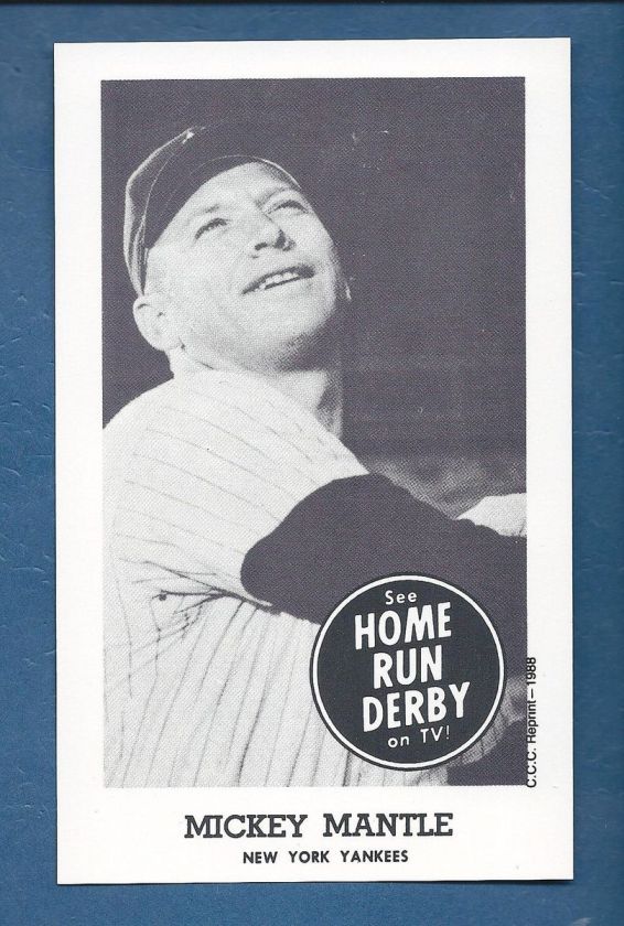 1959 TVs Home Run Derby reprint MICKEY MANTLE, Yankees (CCC 1988 