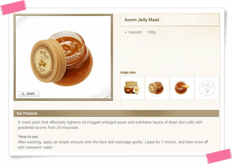 SKINFOOD Acorn Jelly Mask 100g_WASH OFF  