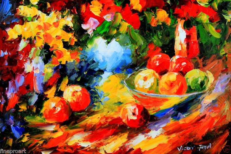   fruit luxurious valuable museum quality colorful splendid oil painting