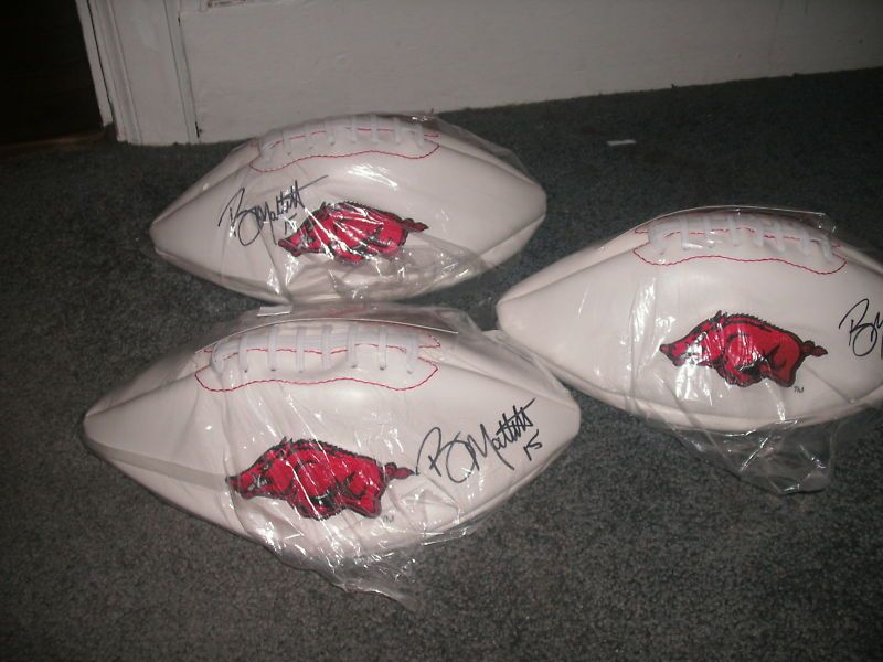 RYAN MALLETT ARKANSAS HOGS SIGNED LOGO FOOTBALL GAI  