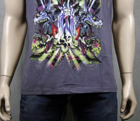 Ed Hardy Death Angel Lover T shirt Dark Gray NEW  