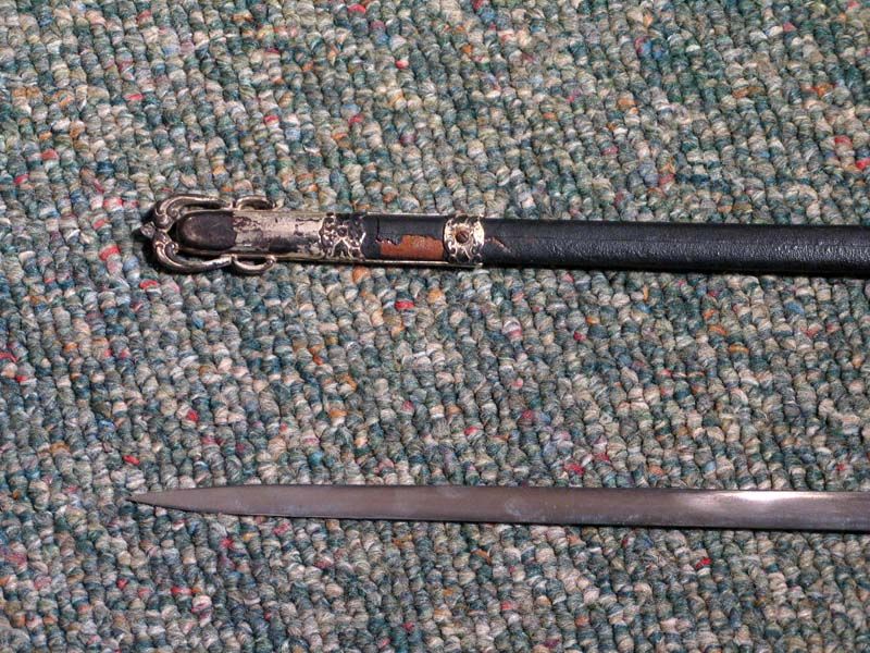 Antique Knights Templar Masonic Sword Skull & Crossbones, Wood Handle 