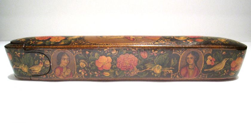 Antique Middle Eastern Qajar Persian Lacquer Pen Box  