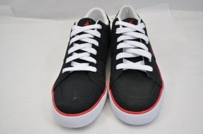   HAROLD   CANVAS BLACK RED HORSE WHITE BOAT SHOES MENS 12 (EGP)  