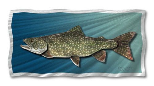 Lake Trout freshwater fish metal wall art, modern home  