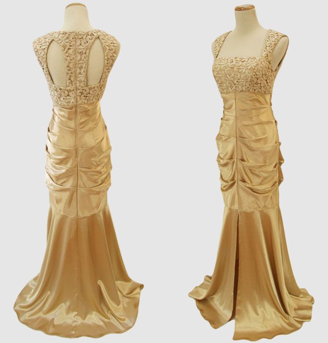 ADRIANNA PAPELL $160 Gold Women Evening Formal Gown NWT  