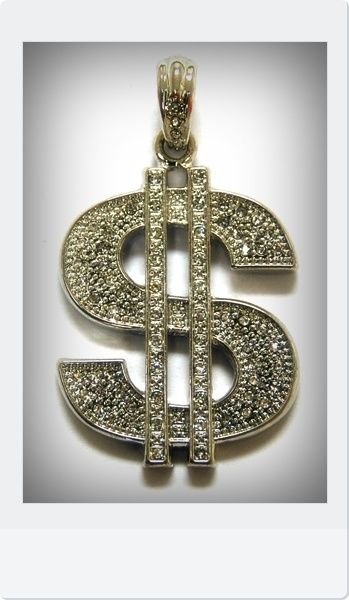 ICED OUT HIP Hop Pendant Charm Rhodium w/necklace chain(4025S)  