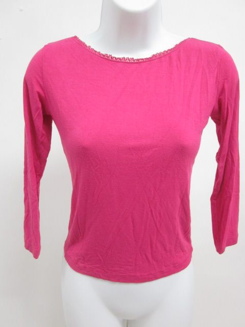 ETRO Pink 3/4 Length Sleeve Low Back Shirt Top Sz 42  