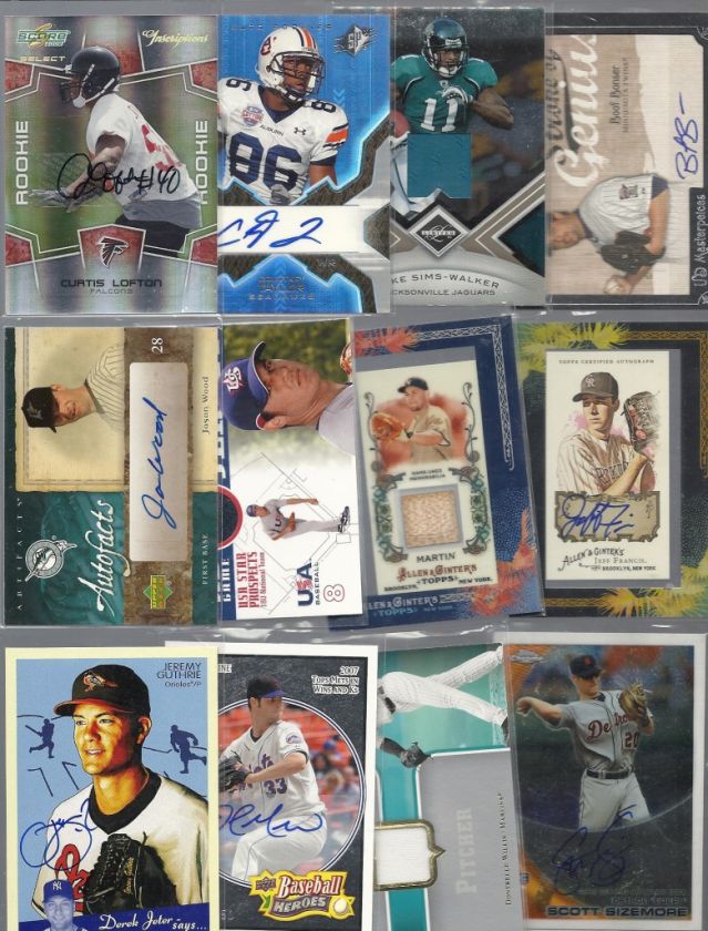   LOT AUTO PATCH JERSEY 1/1 AUTOGRAPH DEREK JETER TOM BRADY RODGERS KOBE