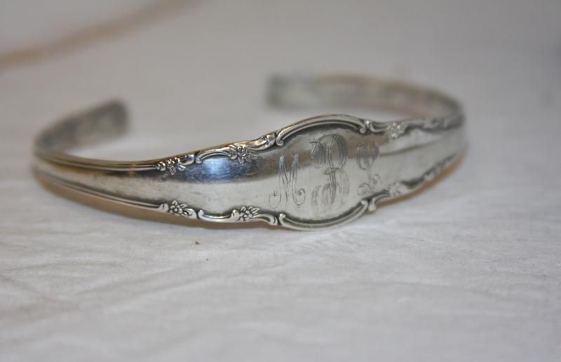   Sterling Spoon Bracelet Monogrammed MBL 23.8 grams  NICE   