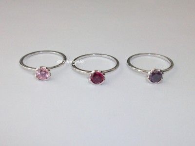 GENUINE SWAROVSKI Mariposa 3 pc Stackable Crystal Ring Set Size L / 8 