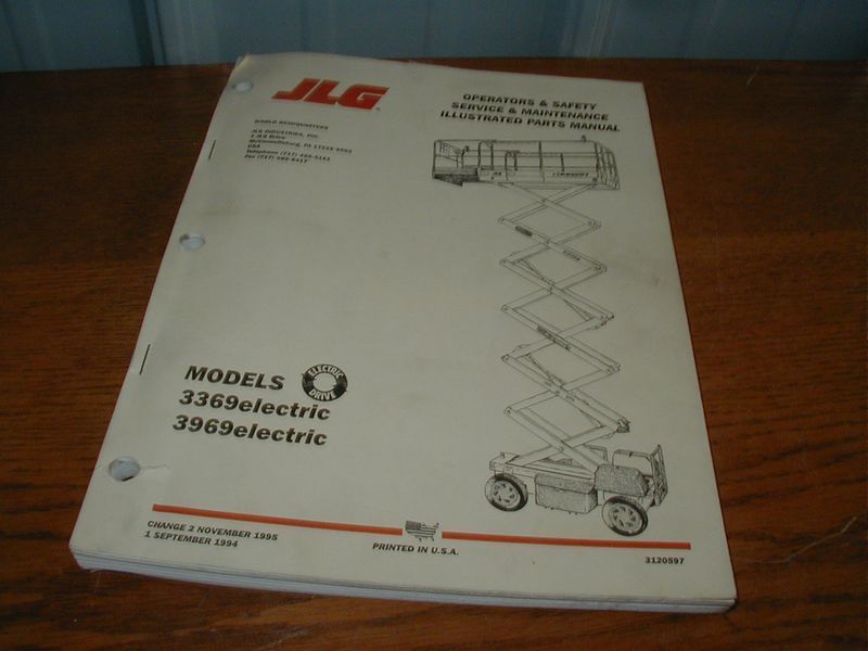 JLG Lift MANUAL 3369 3969 electric #3120597 (Y31)  