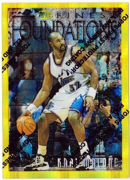 Karl Malone 1996 97 Topps Finest Gold Refractor Rare  