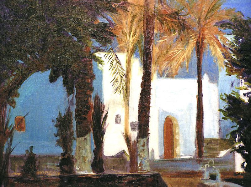 oil landscape MORROCAN GARDEN (BLUE)  