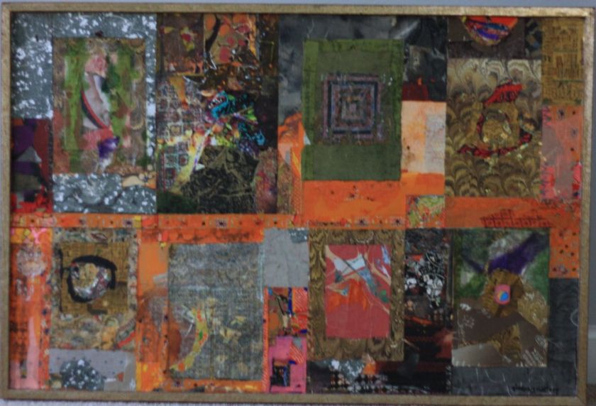 Gladys Goldstein Modern Mixed Media Collage Night Wish  