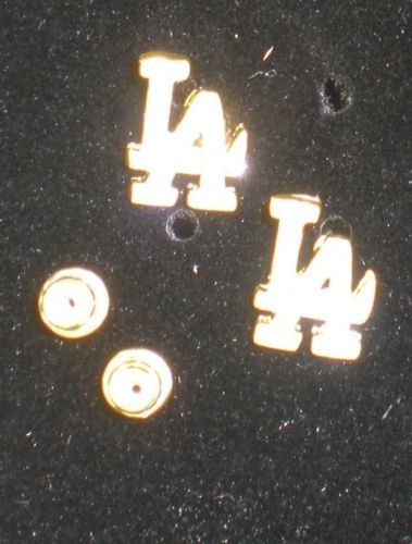 LA LOS ANGELES LA GOLD TONE HIP HOP EARRINGS  