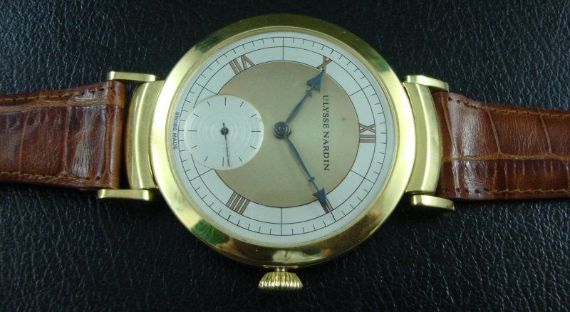 HUGE ULYSSE NARDIN GOLD PLATED TWO TONES CUSTOM. SWING LUGS  