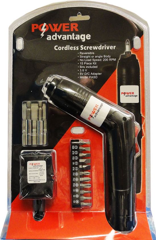 Cordless Reversible Screwdriver by Power Advantage  