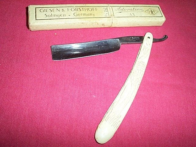 Fancy Old Oxford Warranted Straight Razor Germany  