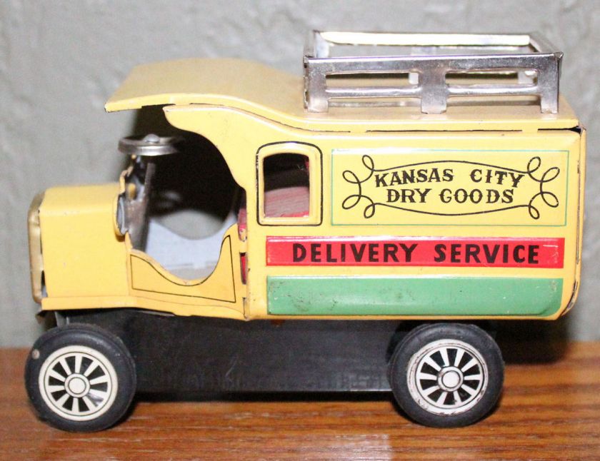 VINTAGE LINE MAR KANSAS CITY DRY GOODS DELIVERY TRUCK FRICTION TIN TOY 
