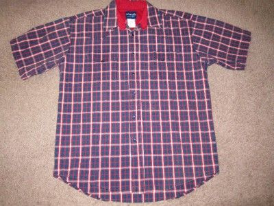   Mens Western Blue Plaid Cowboy Rockabilly Pearl Snap Shirt Sz L  