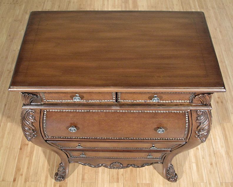 Walnut Bombe Secretary Desk Chest   