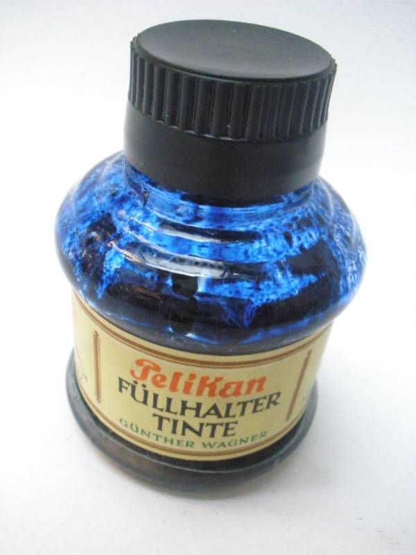 ANTIQUE SEAL PELIKAN BLUE INK BOTTLE SEE  