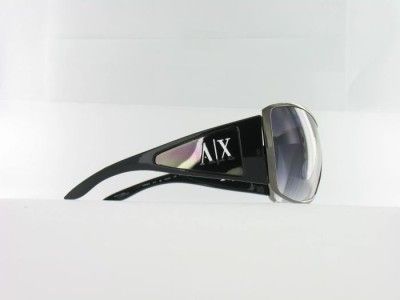 NEW Armani Exchange Designer Sunglasses Black/Pewter Wrap around AX008 