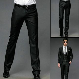 Luxury Mens Casual Pleated Skinny Comfort Casual Work Pants CN SZ M/L 