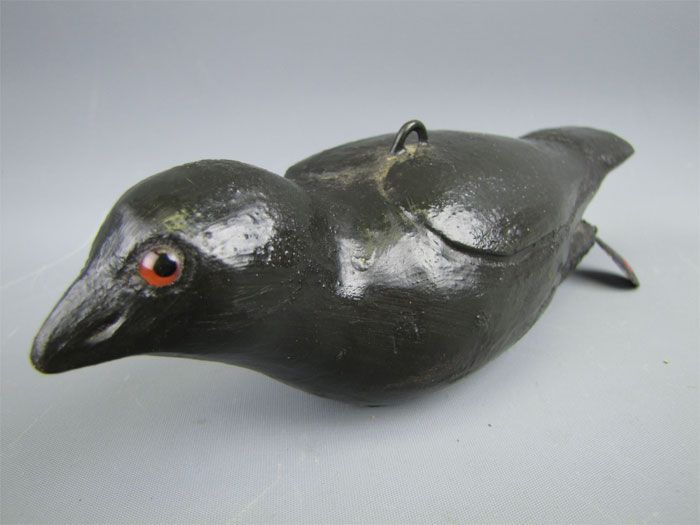 Unique Duluth 8 Black Bird Ice Fishing Decoy Folk Art  