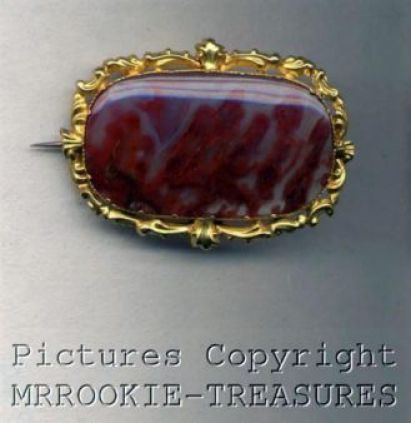 Vintage MOSS AGATE OVAL Brooch . 43mm X 30mm  