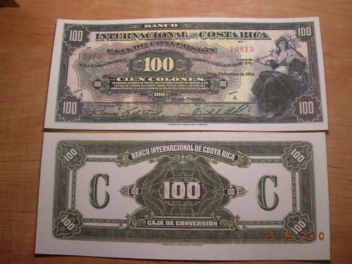 Copy 1924 Costa Rica 100 Colones Money Replica Currency  