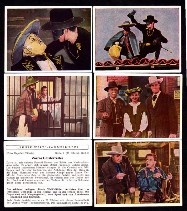 1950s Spanish ZORRO TV Series Stickers $4.00 Each  