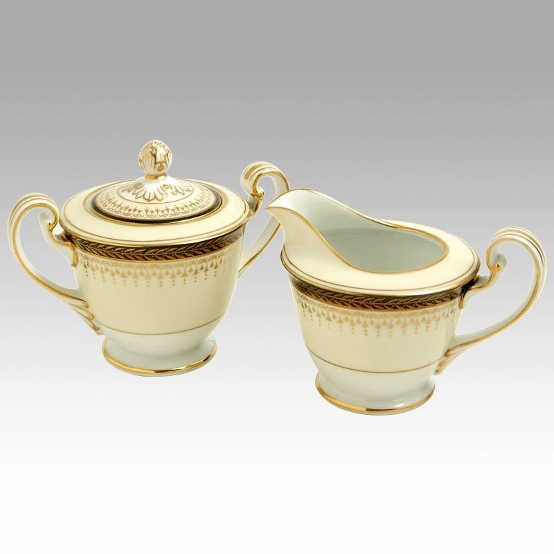 DEMITASSE SUGAR & CREAMER Set Noritake GOLDBEAM 4786  