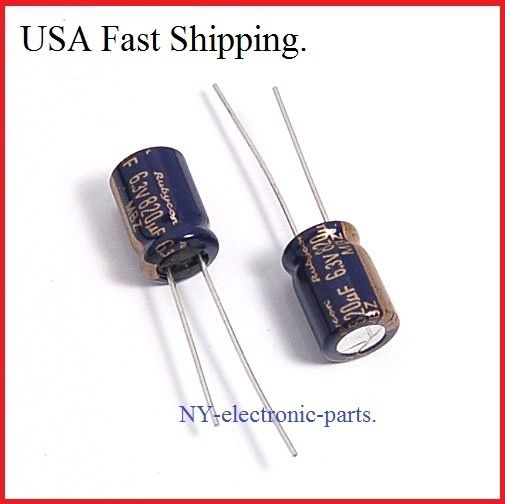 820UF 6.3V RUBYCON RADIAL ELECTROLYTIC CAPACITORS.8PCS  