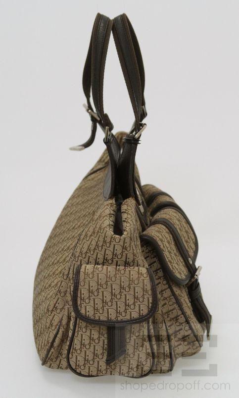 Christian Dior Brown Monogram Canvas & Leather Diorissimo Hobo Bag 