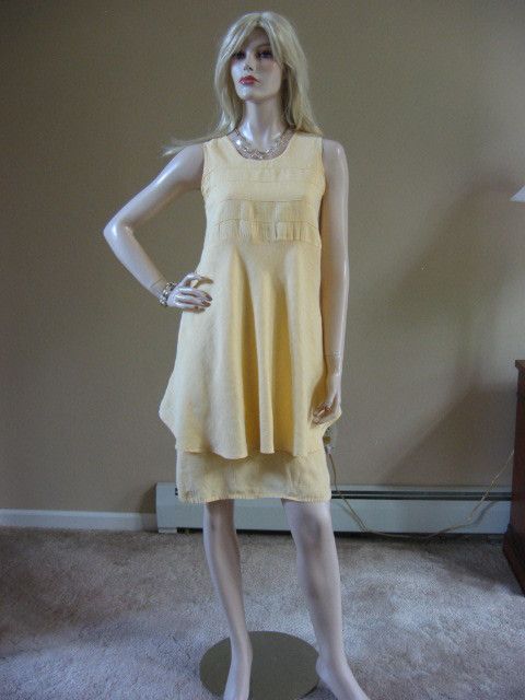 FLAXSEEDS FLAX ANGELHEART YELLOW SUNWORSHIPPER DRESS M  