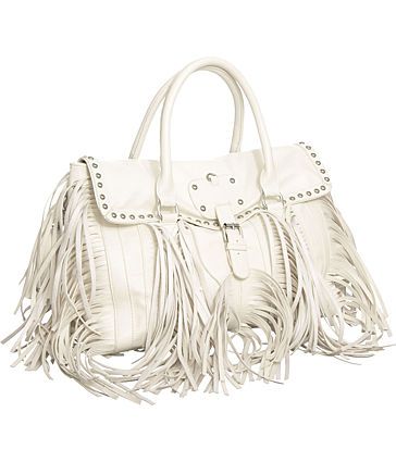 Off White Studs & Fringe Large/Big Overnight Satchel DesignerL&S 