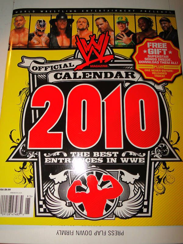 WWE Magazine 2010 Calendar Entrances Cena Punk Kofi  