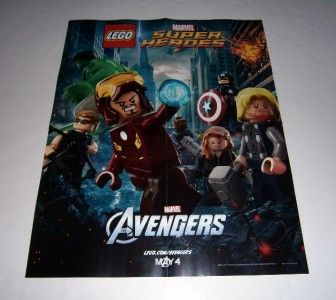 LEGO Marvel THE AVENGERS Promo Poster Thor Iron Man Hulk Captain 